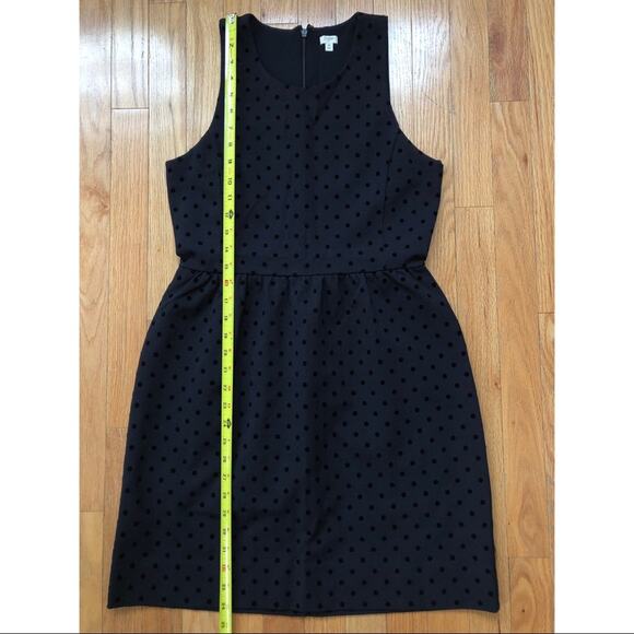 J. Crew Velvet Dot Ponte Dress Black Small - Picture 6 of 11